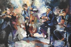 Jazz band, pastel olejny, 40×50