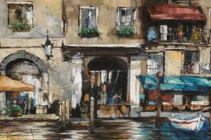 Wenecja, pastel olejny, 70×100